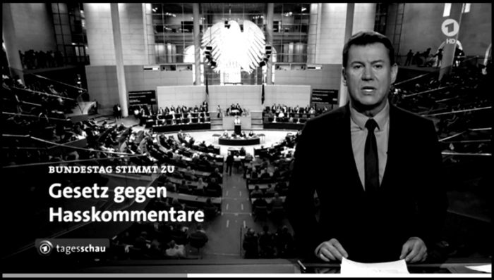 Screenshot: Gesetz gegen Hasskommentare (www.tagesschau.de)