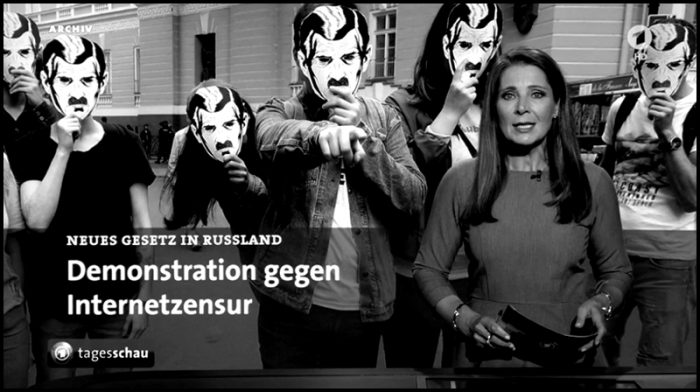 Screenshot: Demonstration gegen Internetzensur (www.tagesschau.de)